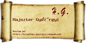 Hajszter Györgyi névjegykártya